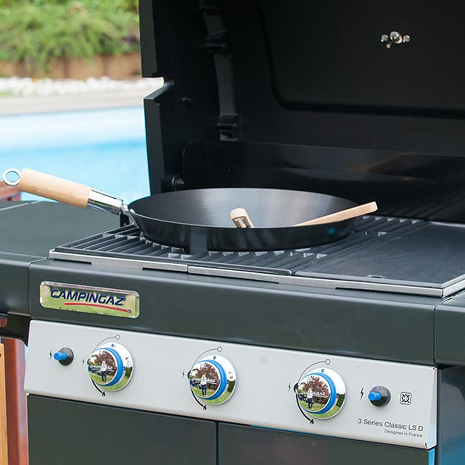 BARBECUE BBQ FORNELLO BRACE GRIGLIA CON RUOTE A GAS 3 SERIES LS PLUS DUALGAS BRUCIATORI