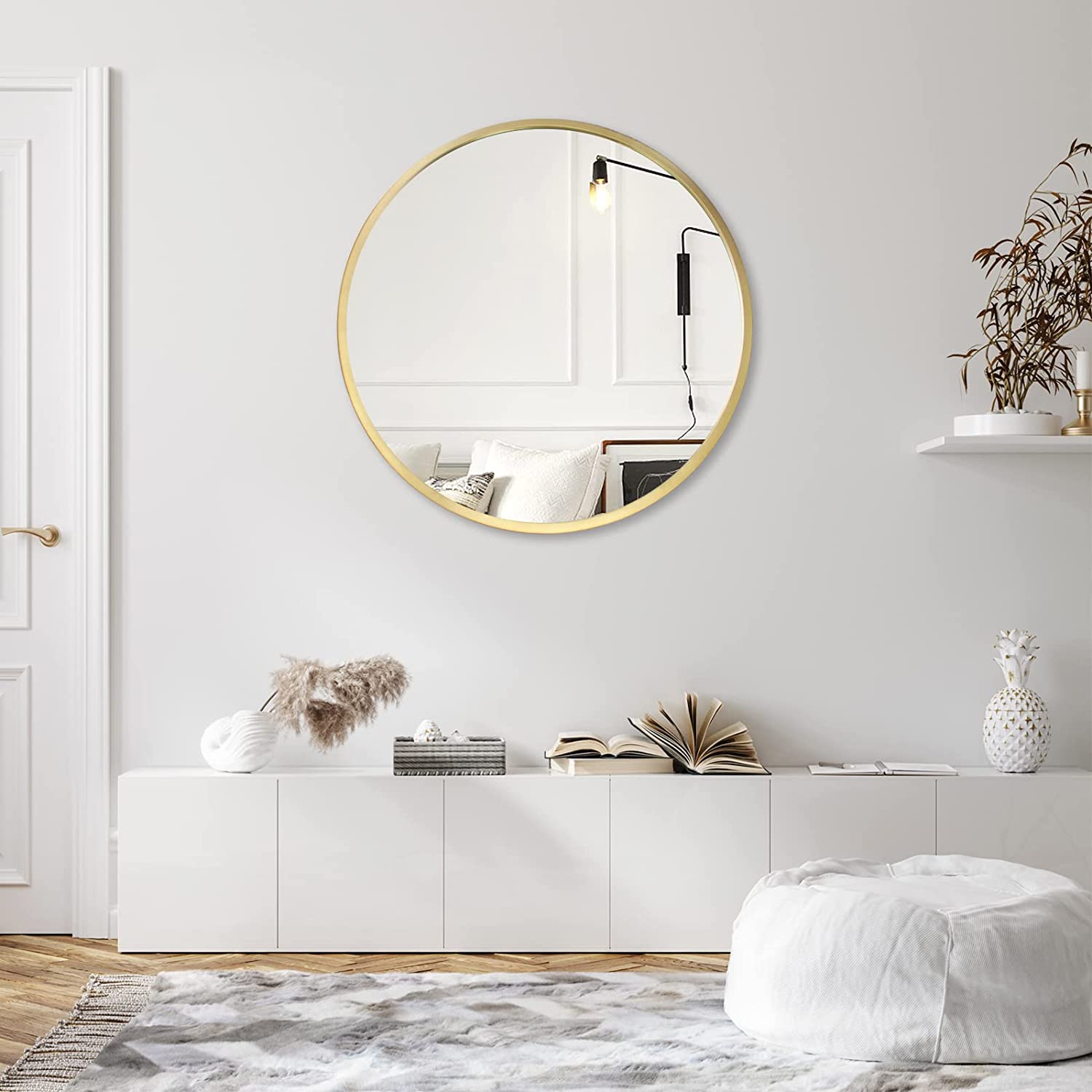 Specchio ovale 40x80 da parete design moderno con cornice oro per