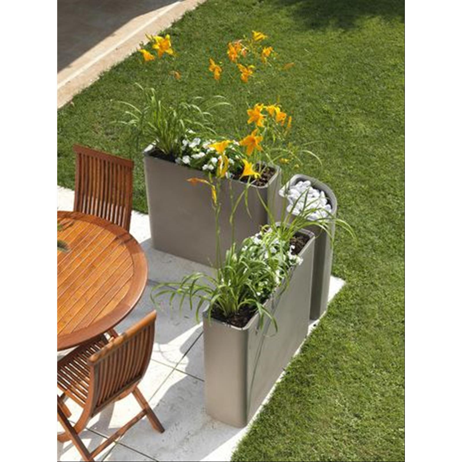 VASO RETTANGOLARE CASSA 80 CM CASSETTONE VASI RESINA COLORATI da esterno e giardino FIORI PIANTE PIANTA