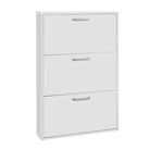 SCARPIERA SLIM IN LEGNO 3 RIPIANI LACCATO BIANCO H 100 CM ARREDAMENTO DA INTERNO