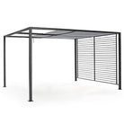 Gazebo da giardino antracite noah 3 x 3,6 mt tettoia pergolato scorrevole moderno