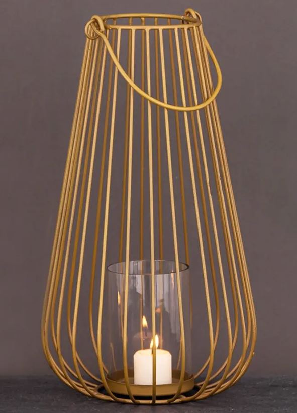 Lanterna in metallo decorativa per interno ed esterno con portacandela