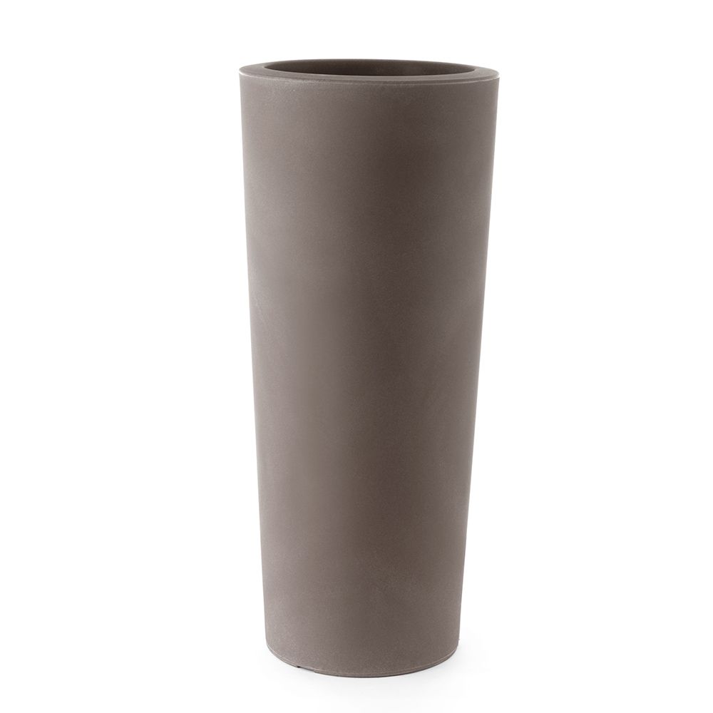 Vaso alto da giardino in plastica riciclabile 100% design moderno bianco  altezza 110 cm